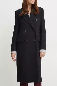 Пальто шерстяное с двубортной застежкой BOSS