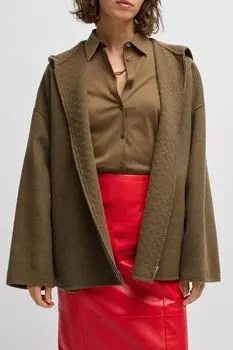 Пальто шерстяное с капюшоном BOSS