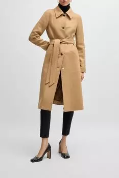 Пальто шерстяное с поясом BOSS