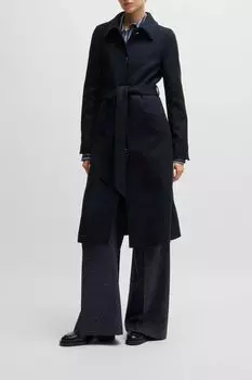 Пальто шерстяное с поясом BOSS