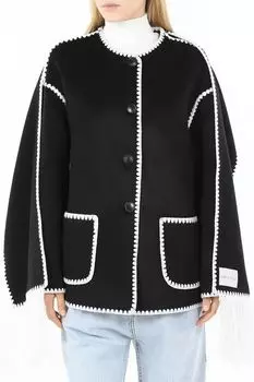 Пальто шерстяное с шарфом с кистями SABRINA SCALA