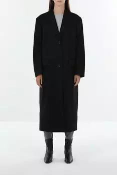 Пальто шерстяное свободного кроя BOSS