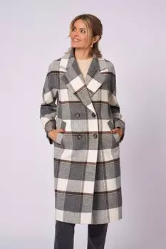 Пальто шерстяное в клетку ElectraStyle