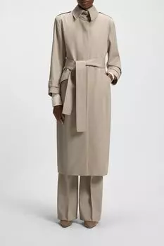 Пальто-тренч шерстяное с поясом BOSS