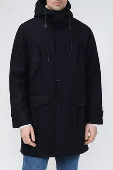 Пальто утепленная с капюшоном и карманами Piombo