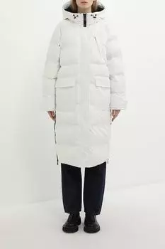 Пальто утепленное с капюшоном и молниями по бокам ELEGANZZA