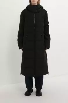 Пальто утепленное с капюшоном и молниями по бокам ELEGANZZA