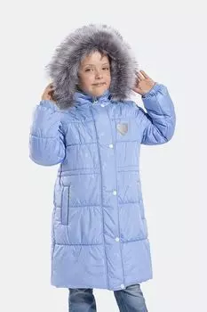 Пальто утепленное с мехом на капюшоне Kisu