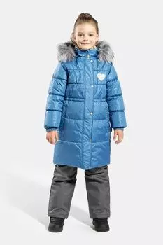 Пальто утепленное с меховой опушкой Kisu