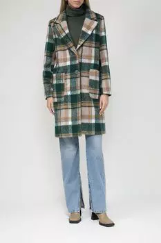 Пальто в клетку прямого кроя FRACOMINA