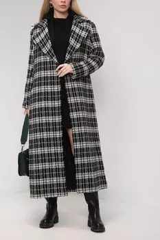 Пальто в клетку с поясом Twinset / U&B