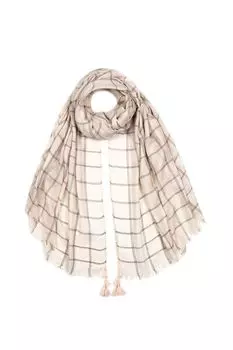 Палантин из хлопка и льна с принтом Mellizos