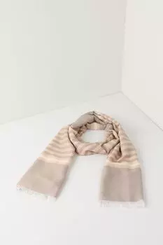 Палантин из хлопка и льна с принтом Mellizos