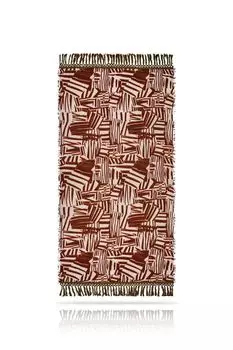 Палантин шерстяной с кистями и принтом MICHEL KATANA