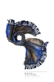 Палантин шерстяной с кистями и принтом MICHEL KATANA