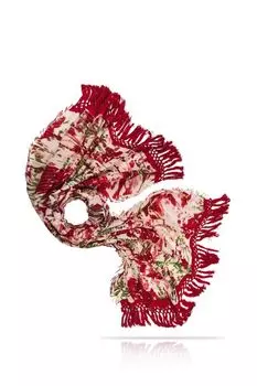 Палантин шерстяной с кистями и принтом MICHEL KATANA