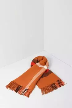 Палантин в клетку и бахромой Fraas