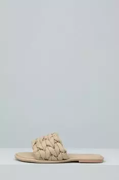 Пантолеты-шлепанцы кожаные плетеные Bronx