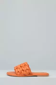 Пантолеты-шлепанцы кожаные плетеные Bronx