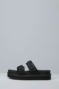 Пантолеты-шлепанцы кожаные с пряжками Dr Martens