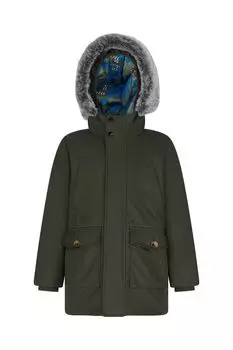 Парка утепленная с мехом на капюшоне Geox