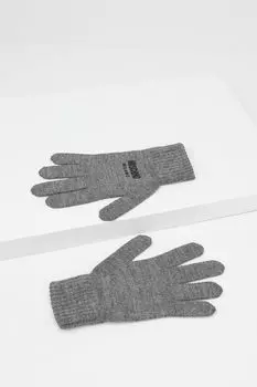 Перчатки из смесовой шерсти с логотипом Moschino