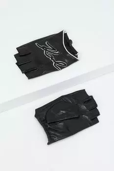 Перчатки кожаные без пальцев Karl Lagerfeld