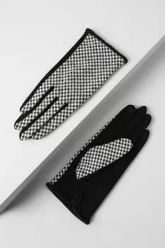 Перчатки с принтом гусиная лапка ROECKL