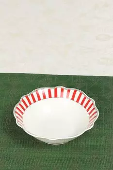 Пиала фарфоровая с принтом Red Stripes COINCASA