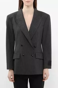 Пиджак двубортный приталенный в полоску HUGO