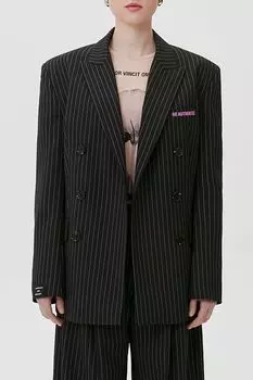 Пиджак двубортный свободного кроя в полоску Be Authentic EVE&ESTHER