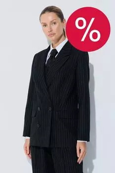 Пиджак двубортный в полоску приталенный LAROOM