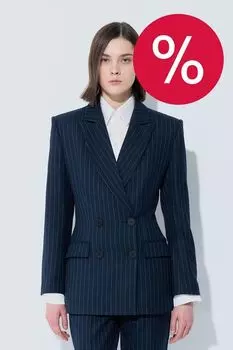 Пиджак двубортный в полоску приталенный LAROOM