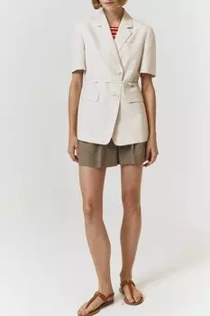 Пиджак из хлопка и льна с коротким рукавом на ремешке Dunst