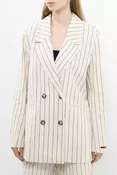 Пиджак из льна и хлопка в полоску PEPE JEANS