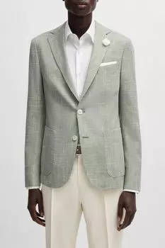 Пиджак из шерсти и хлопка приталенный BOSS