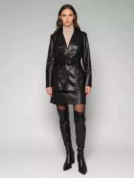 Пиджак однобортный из экокожи ELEGANZZA