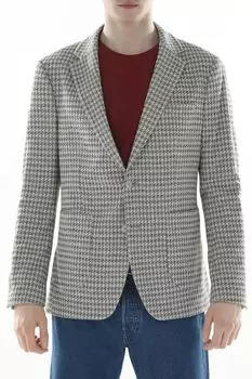 Пиджак однобортный с принтом гусиная лапка Cinque