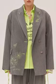 Пиджак однобортный свободного кроя с принтом Camomile Fields EVE&ESTHER