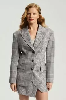 Пиджак приталенного кроя в клетку Nume