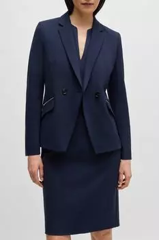 Пиджак приталенный с карманами на молнии BOSS