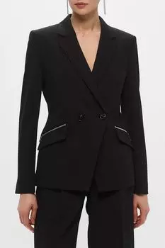 Пиджак приталенный с карманами на молнии BOSS