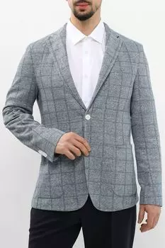 Пиджак приталенный с карманами в клетку BOSS