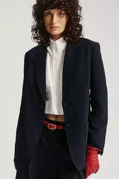 Пиджак трикотажный однобортный с карманами Nume