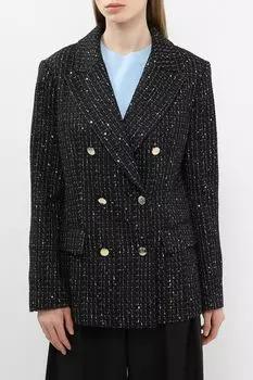 Пиджак твидовый двубортный с пайетками BELUCCI