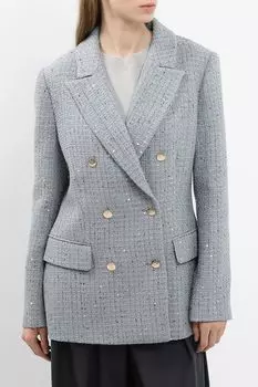 Пиджак твидовый двубортный с пайетками BELUCCI