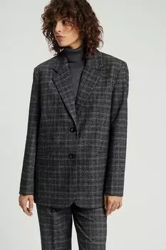 Пиджак в клетку прямого кроя Nume