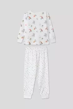 Пижама хлопковая принтом Aspaya