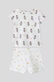 Пижама хлопковая с принтом Aspaya