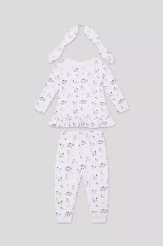 Пижама хлопковая с принтом Aspaya